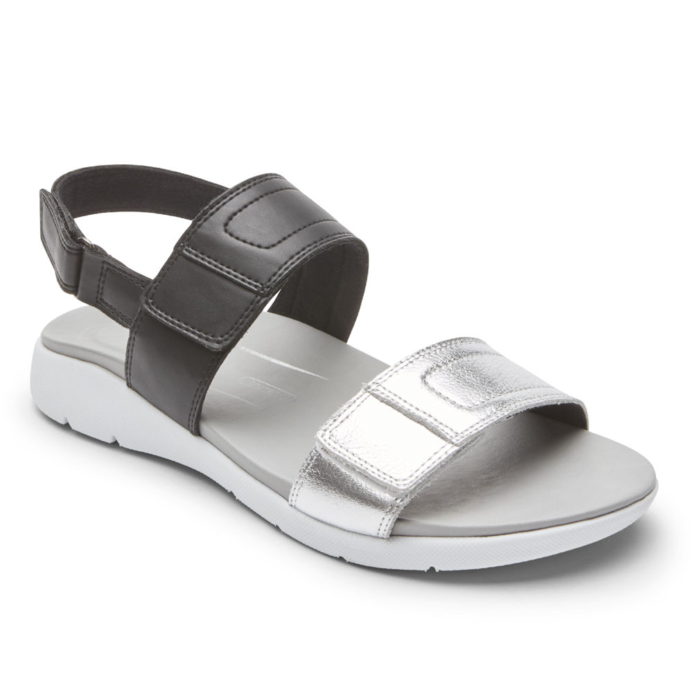 Rockport Sandaler Dam Svarta/Silver - Eileen 2-Band - OHJXB7845